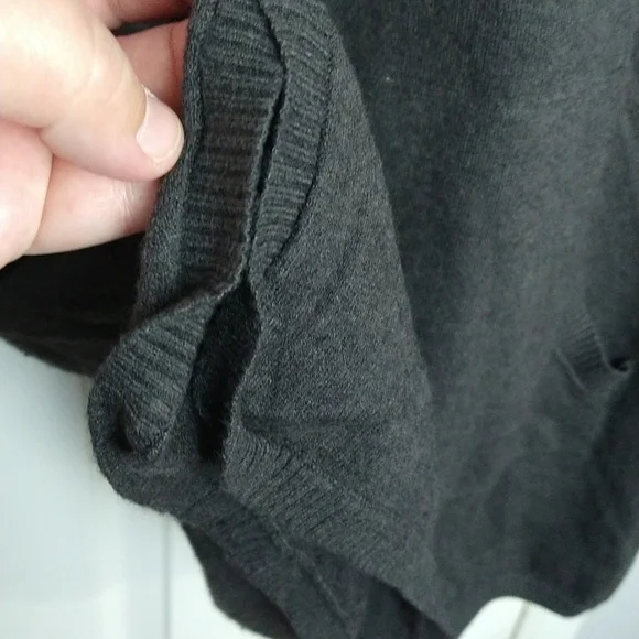 $Cyrus dark grey hooded pullover lightweight pocket ribbed sleeve sweater Size S - Picture 8 of 9